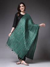 Women's Bandhani Print Silk Blend Dupatta-DUPGREEN